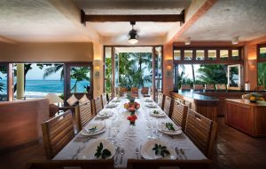 diningroom inside of beach vacation rental for sale
